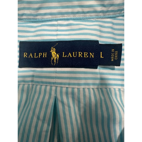 Ralph Lauren Polo Striped Button Down Pink Pony Large - Picture 4 of 6
